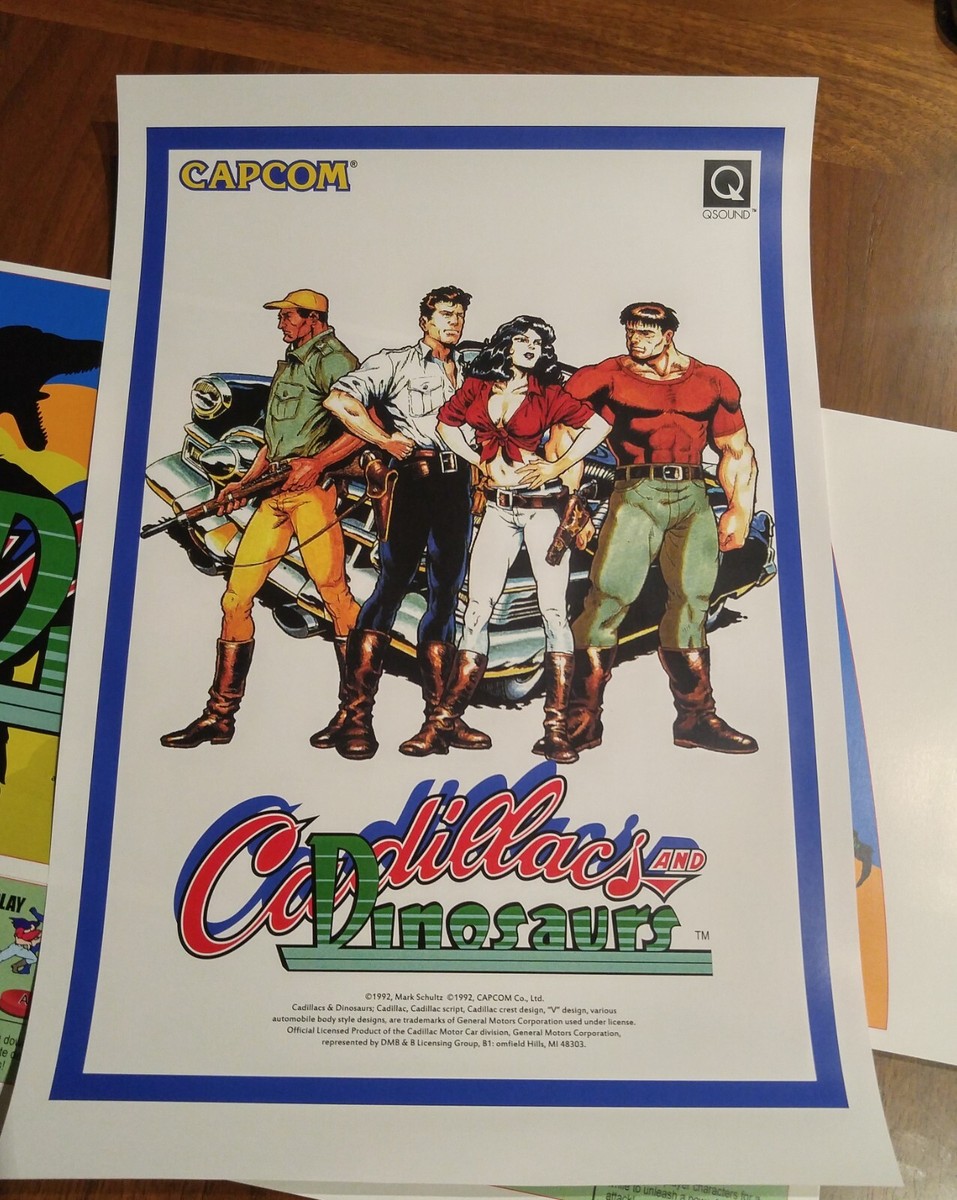 Backlit) Cadillac and Dinosaurs Marquee for Sega Blast City CPS2