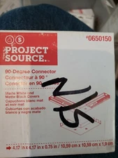 Project ~Source Linear Mixed Material 90-Degree Connector in White/Black #065015