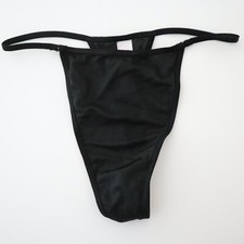 Victoria's Secret VINTAGE Y2K Sheer Silky Hosiery V-String Thong Panties SMALL