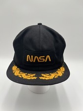 Vintage NASA Mesh Snapback Hat Made In USA Brand K-Products Black