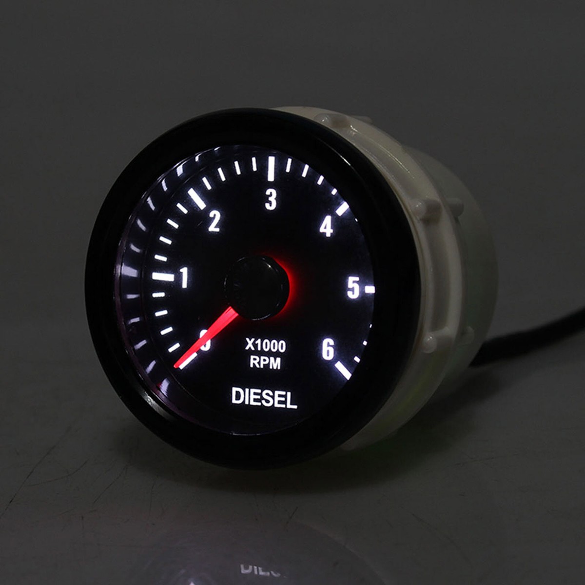 Diesel Tachometer RSR Drehzahlmesser 52 6000umin DIESEL Zusatz Instrument  Retro Look RPM Gauge 12V Glowshift Tachometer