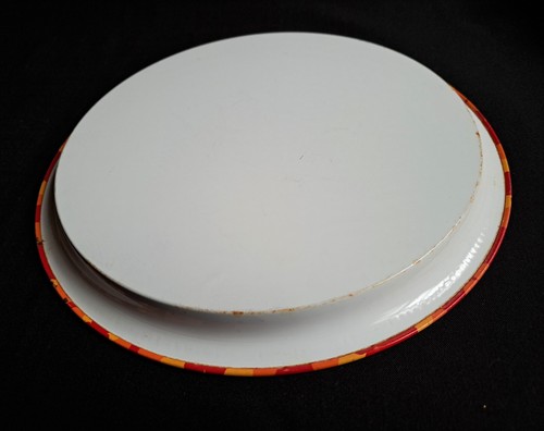 VINTAGE 1960s 1970s ROUND ENAMEL TIN TRAY RETRO KITCHEN MOD VW CAMPER KITSCH - Picture 3 of 9