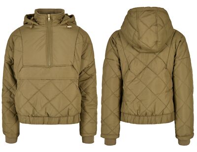 Urban Classics Damen Oversized Pull Over Jacke Steppjacke Windbreaker 