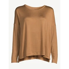 Joyspun Women's Hacci Knit Sleep Top-Urban Camel-XL (16-18)-NWT