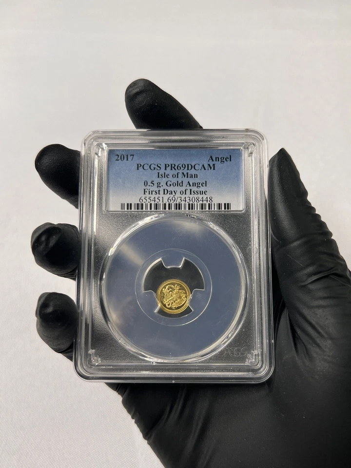 RARE 2017 Isle of Man 0.5 Gram Gold Angel First Day Issue PCGS PR69DCAM - Image 3 of 4