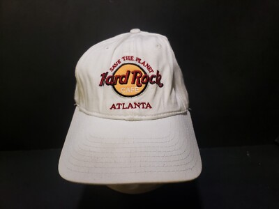 Hard Rock Cafe Atlanta Ball Cap, White Adjustable Hat