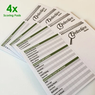CLUEDO detective notes spare parts - 4 pack 24 sheet replacement refill Pads