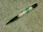 Green Shamrock Twist Pen with Shamrocks Mounted on Curly Maple Body & Green Ends — photo 2