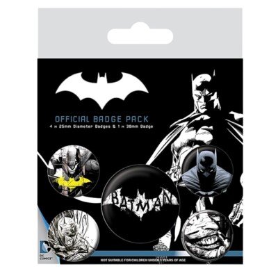 Original DC Comics Batman Dark Knight 5 Stück Abzeichen Set Button Badges Gotham