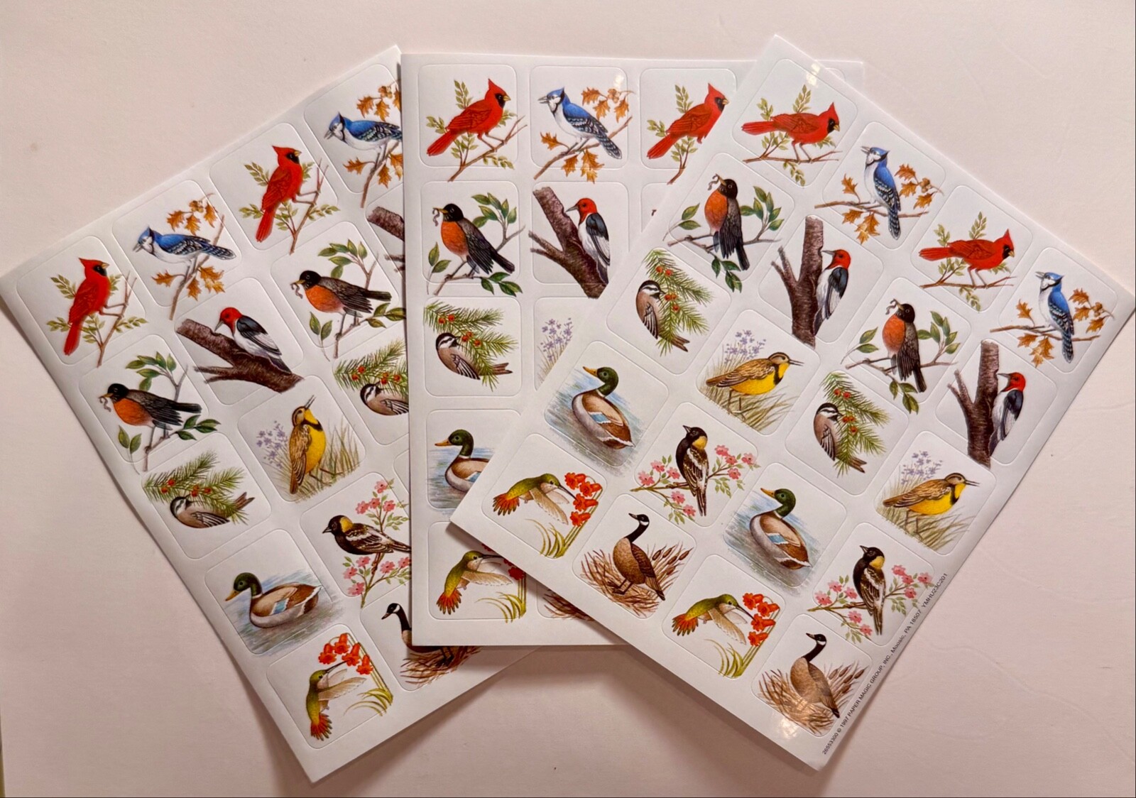 VTG 60 Stickers | Vintage 1997 Outdoor Bird Duck Worm Floral Nature Sticker Lot