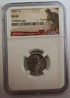 1943 Lincoln Wheat Steel Cent MS65 NGC 75th Anniversary Label