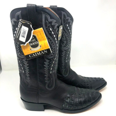 Dan Post Caiman Alligator Boots Black Cowboy Western Pull On Mens 11.5 NEW