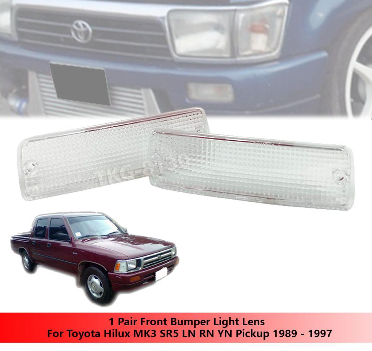 FRONT BUMPER WHITE LIGHT LENS FOR TOYOTA HILUX PICKUP MK3 LN85 89