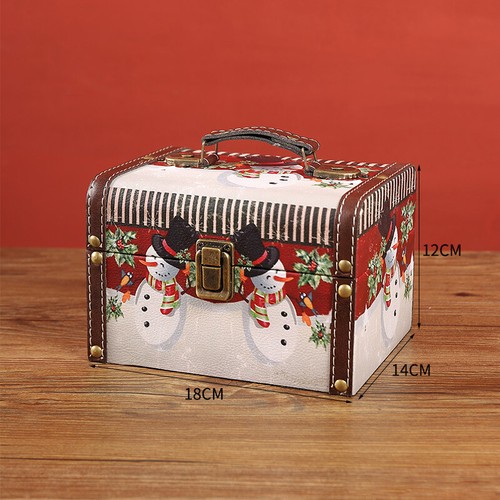 Weihnachten Holz Aufbewahrungsbox mit Griff Schmuck Verpackung Etui Weihnachtsgeschenke Box - Bild 9 von 15