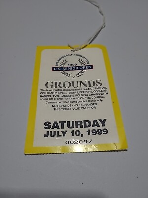   1999 US Senior Open Grounds Pass Des Moines Golf County Club Iowa