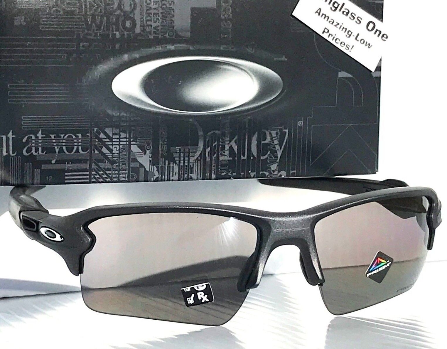 OAKLEY FLAK 2.0 XL CUSTOM RED SILVER FADE BLACK PRIZM TRAIL SUNGLASSES NEW  RARE