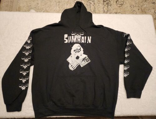 Rare Samhain Death Dealer Hoodie XL w Samhain Danzig Skulls On Sleeves Misfits - Afbeelding 1 van 13
