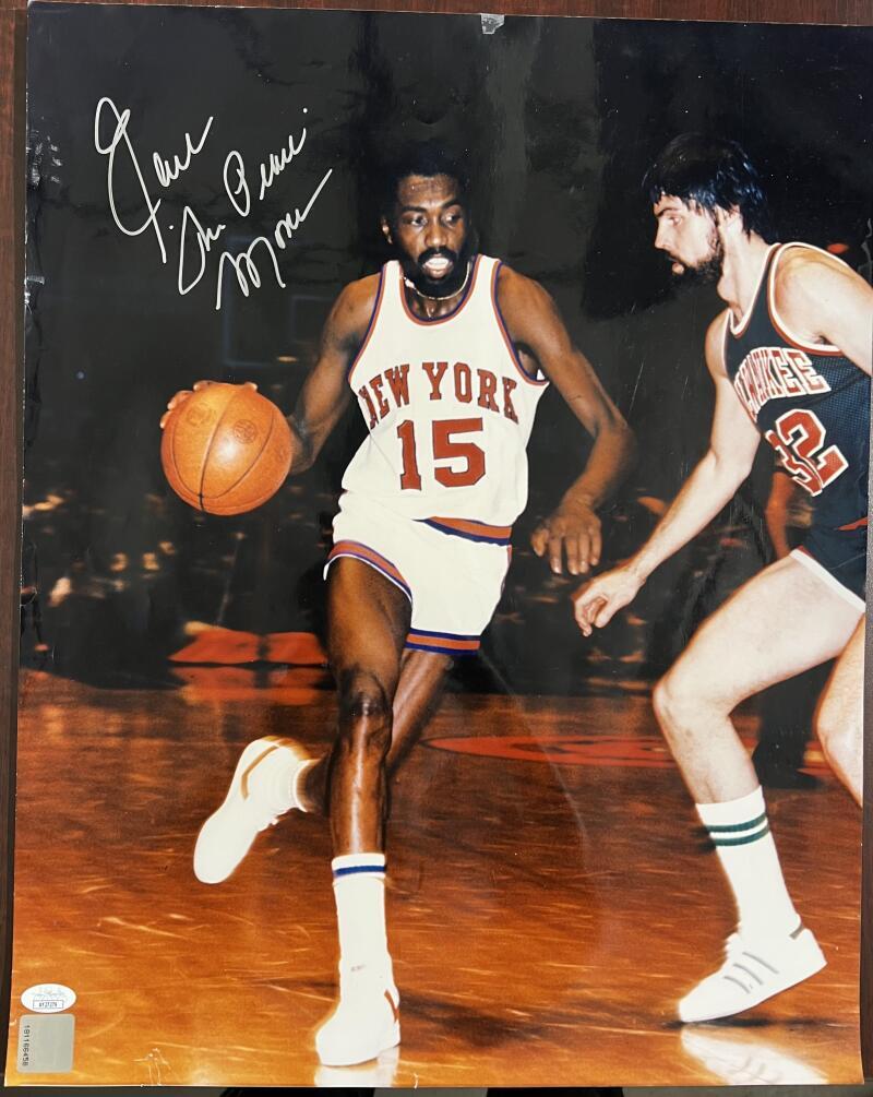Earl Monroe Autographed Signed New York Knicks 16"x 20" Poster JSA Authentic 