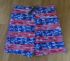 New Speedo Red White Blue July 4th Independence Volley Swim Trunks Shorts Lrg
