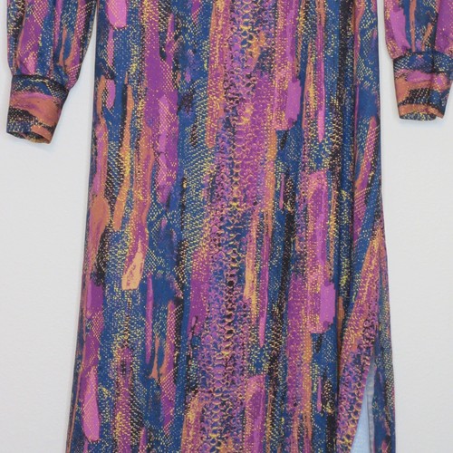 Bar III Women's Long Sleeve Purple Multicolored V Neck Wrap Maxi Dress XS B11 - Picture 8 of 21