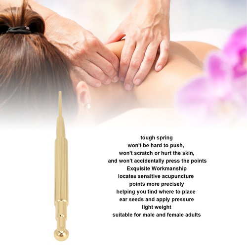 Facial Reflexology Massage Tool Copper Spring Loaded Point Probe Stimulator - Picture 5 of 12