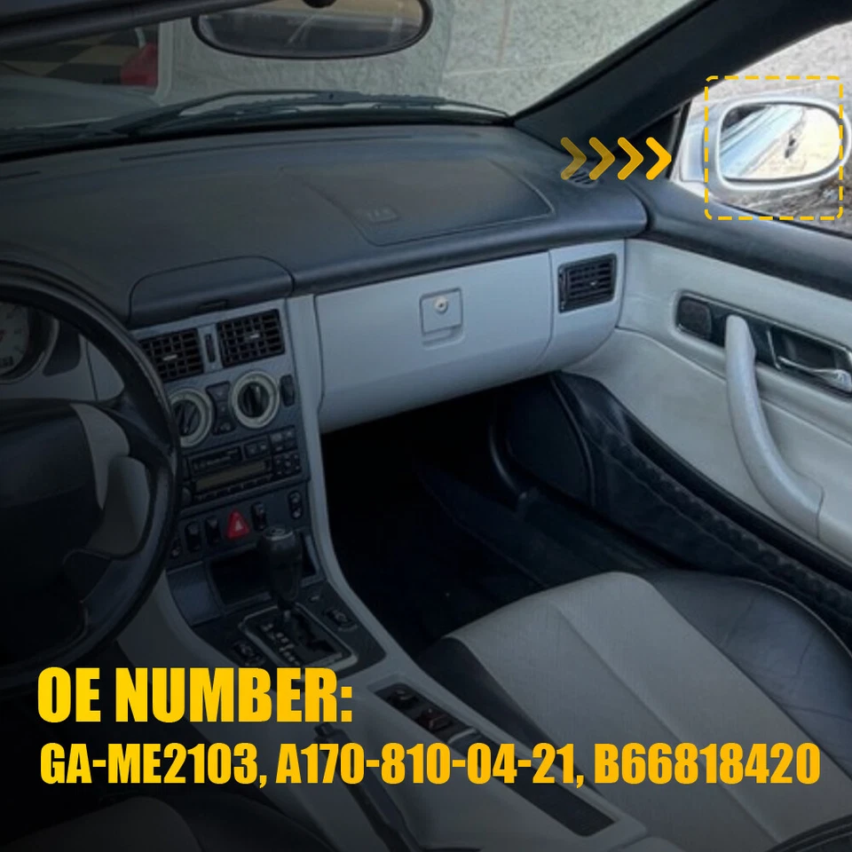 Mirror Glass Fit 1998-2002 Mercedes Benz CLK320 Heated Passenger Side GA-ME2103 - Image 2 of 4