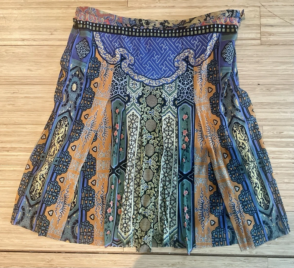 Jupe Vintage Vivienne Tam Imprimée Tigre - Nylon, Multicolore, Taille 0/1, Occasion Très Bon état