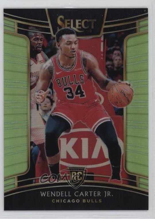 2018-19 Panini Select Concourse Neon Green Prizm 57/75 Wendell Carter Jr #65 3hd