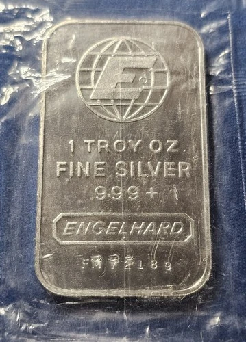 A ENGELHARD 1 OZ. SILVER COLLECTABLE BULLION SILVER BAR NICE SILVER BAR