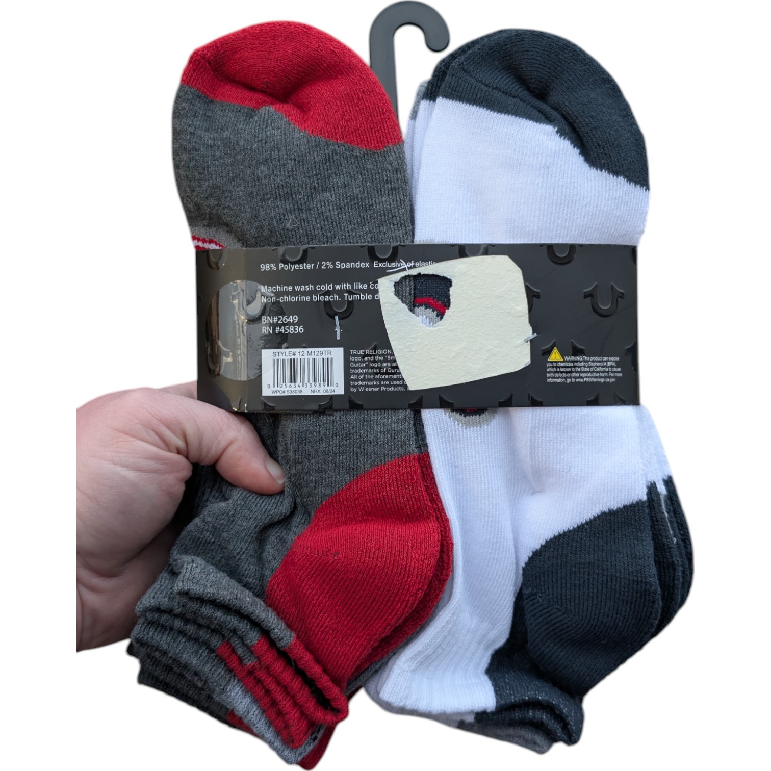 NEW True Religion Quarter Socks 12 Pair Men's 10-13 Shoe size 8-12 thumbnail 13