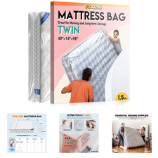 Plastic Mattress Bag for Moving Storage Twin Size 1.5MIL Waterproof Dustproof