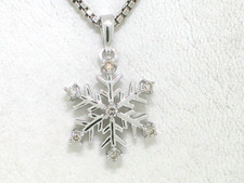 Brillant Anhänger 585 Weißgold 14Kt Gold  7 Brillanten Schneeflocke Eiskristall