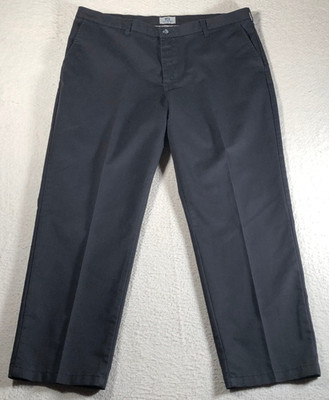 Lee Total Freedom Men's Chino Pants Flat Relaxed Straight Black Cotton 42x31