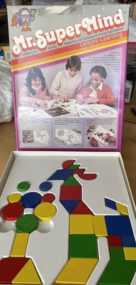 Vtg 1981 Leisure Learning Mr SuperMind Game Educational Wood Homeschool Logic