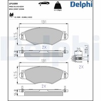 Bremsbelagsatz Scheibenbremse Delphi LP1699 FüR Peugeot 206 2A 7B N5 306 SW N3