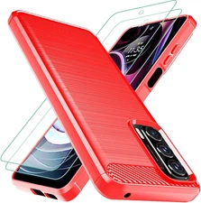 for Moto Edge 2021 Case with 2Pcs Screen Protector Shock-Absorption Flexible TPU
