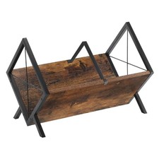 Vinyl Record Holder, 80-100 LP Vinyl Record Storage Rack, 1 Tier Rustic Brown