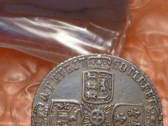 Original 1758/7 Overdate George II Colonial Silver Sixpence Coin Higher Grade #1
