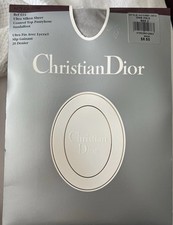 VTG Christian Dior 614 Ultra Silken Control Top Panty Hose Band Gris Pale Size 2