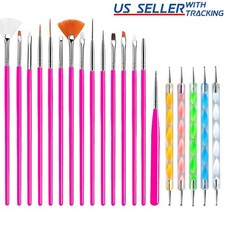 20pc Set Nail Art Design Dotting Painting Drawing Polish Brush Pen Tools Rose
