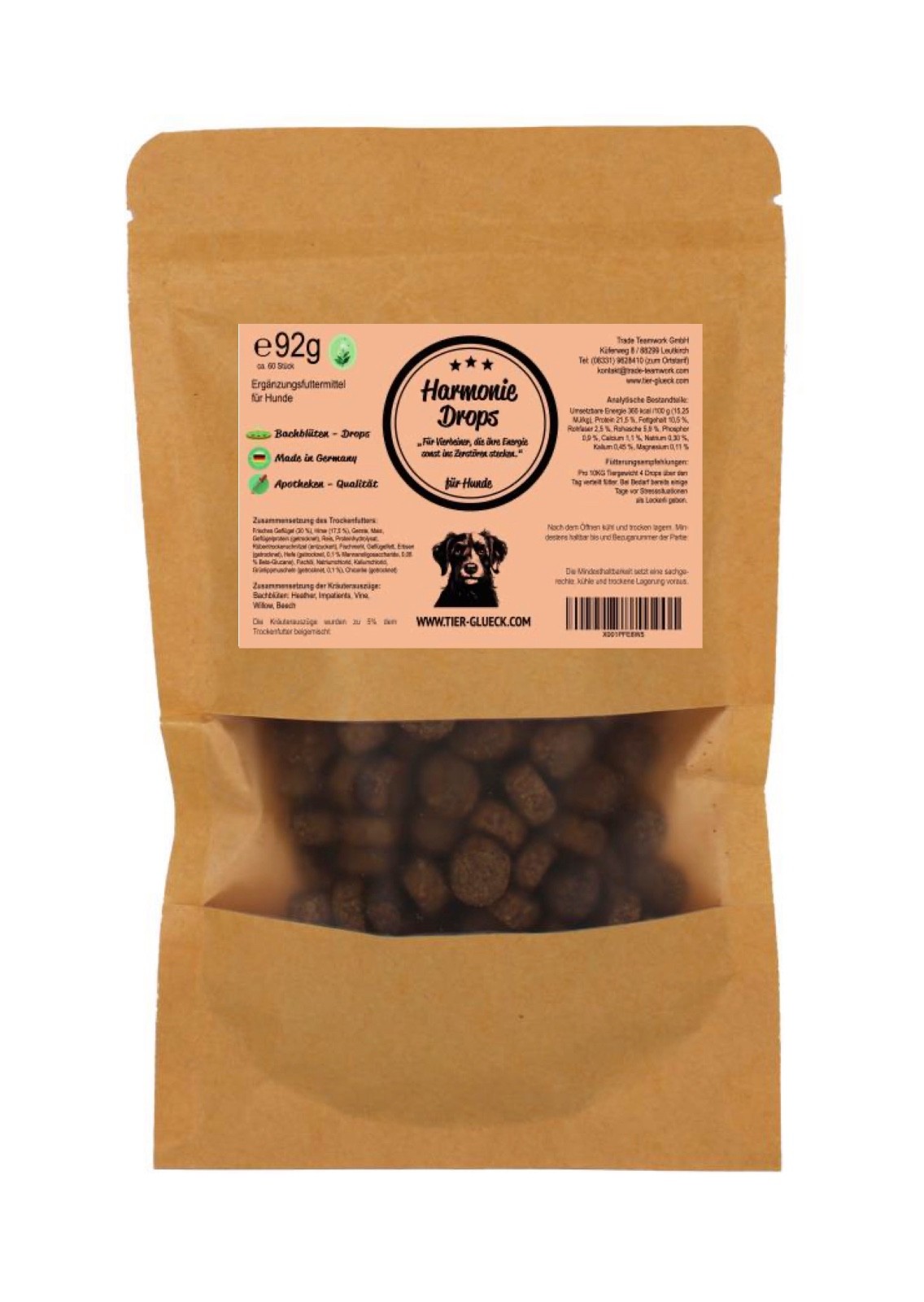 Harmonie Drops Hund – Natürliche Bachblüten Snacks 92g, Für Alltag & Balance