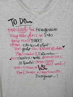Victoria's Secret Supermodel Essentials To Do Graphic Tee Y2K Paris SoHo XS