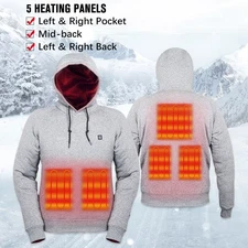 Heated Hoodie for Men & Women –Unisex Electric Sweatshirt - Battery NOT Included