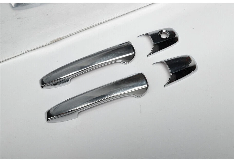 Cubierta de manija de puerta lateral exterior cromada ABS para Ford Mustang 2010-2014 4 piezas Foto 4 de 4