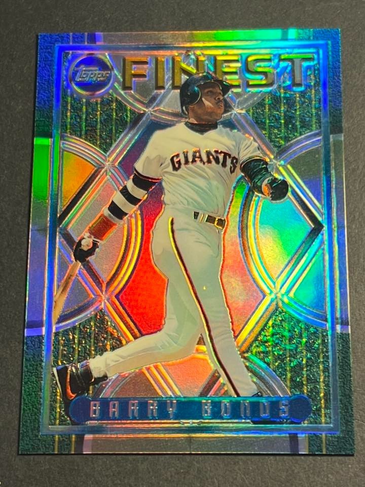 1995 Topps Finest REFRACTOR peel removed Barry Bonds Giants #192