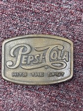 Vintage  Pepsi Cola Hits The Spot  Brass Belt Buckle