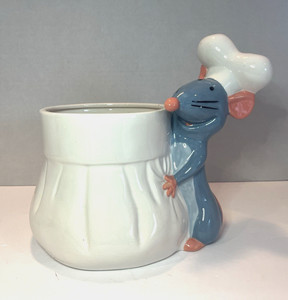 Disney Pixar Ratatouille Remy Ceramic Utensil Holder Chef Hat Kitchen Decor