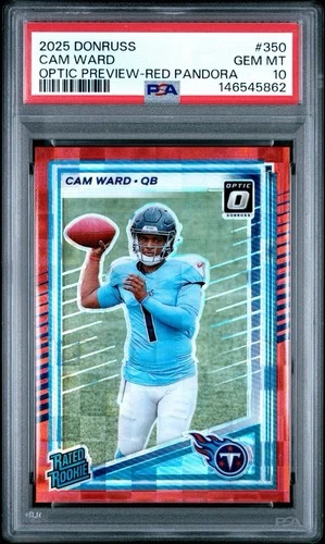 2025 Panini Donruss - Rookie Cam Ward #350 Optic Red Pandora PSA 10