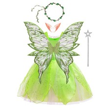 Kids Girls Tulle Dress Wreath Accessory Princess Gown Layered Fairy Festive