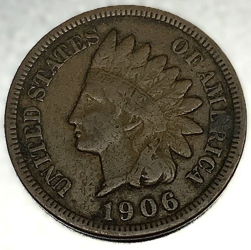 1906 Indian Head Cent VG Very Good Condition Penny 1c Cent - 2449